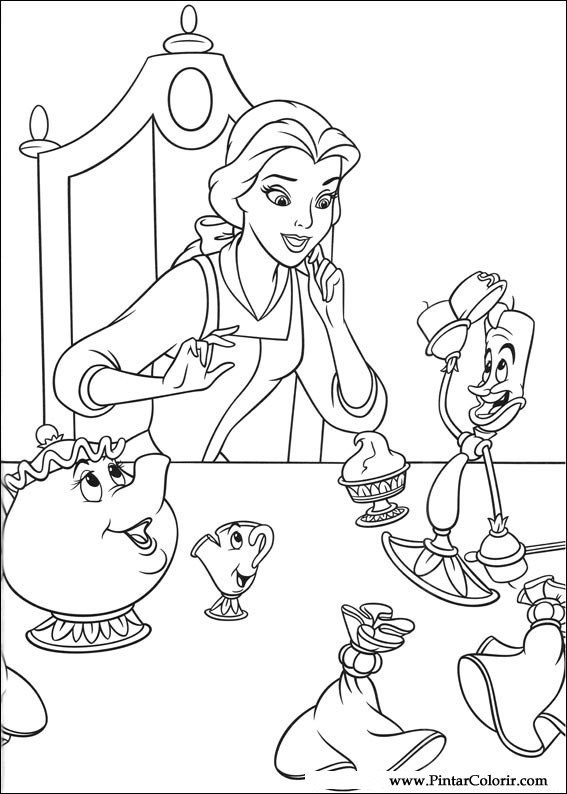 Dessins de peindre et couleur Beauty And The Monsters pintar colorir a bela e o monstro 007