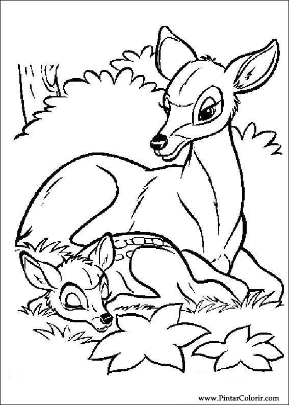 tekeningen te schilderen  kleur bambi  print design 001