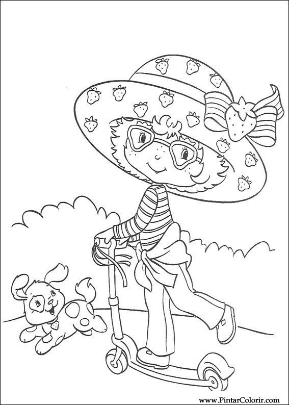 Dibujos para pintar y color fresa Sweetheart - Diseño de impresión 050 Dibujos para pintar y color fresa Sweetheart - Diseño de impresión 050