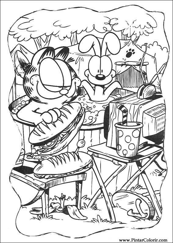 Drawings To Paint & Colour Garfield - Print Design 029