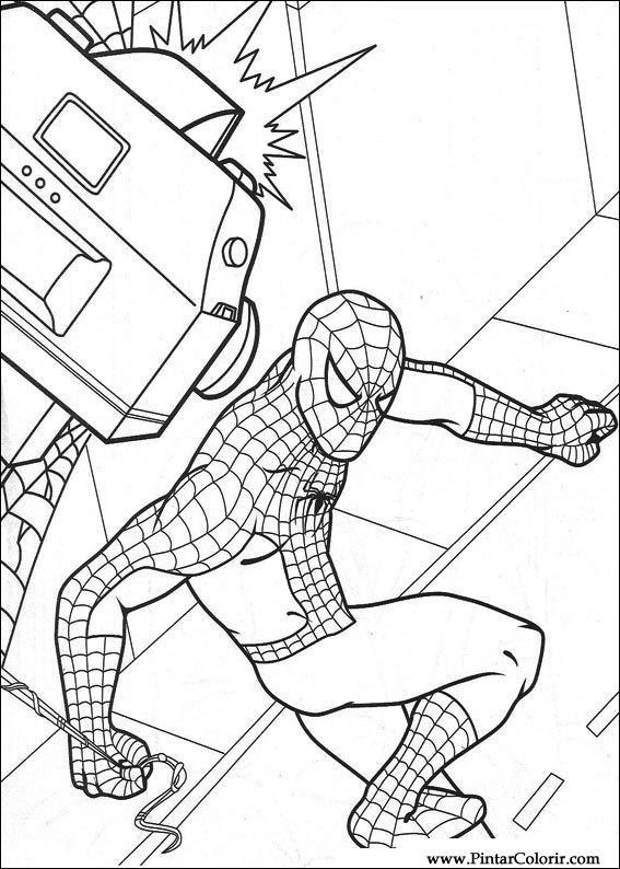 Drawings To Paint Colour Spiderman Print Design 003