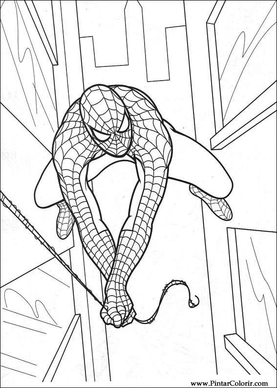 Zeichnungen zu malen und Farbe Spiderman - Print Design 014