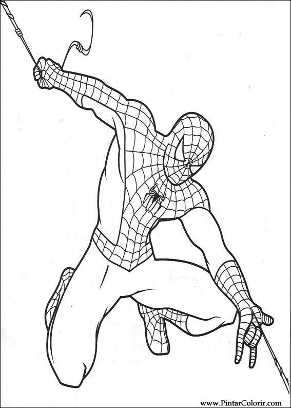 Zeichnungen zu malen und Farbe Spiderman - Print Design 018