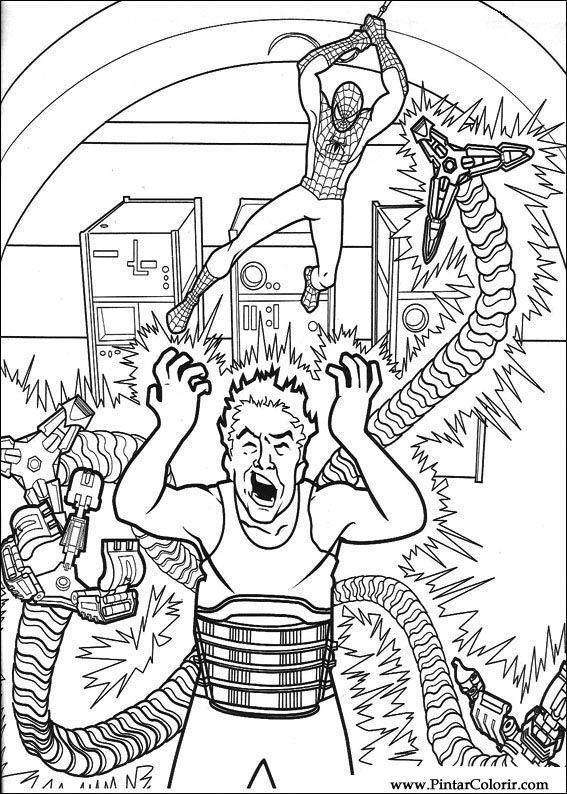 Drawings To Paint Colour Spiderman Print Design 023