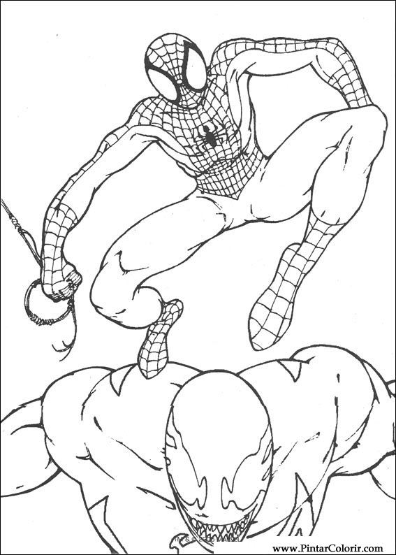 Zeichnungen zu malen und Farbe Spiderman - Print Design 069
