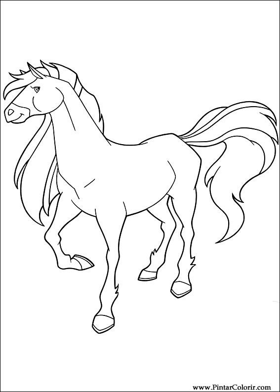 Drawings To Paint & Colour Horseland Print Design 004