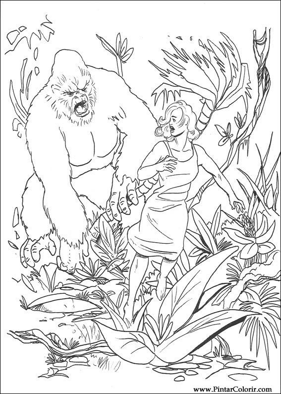 Disegni Per dipingere & Colour King Kong - Stampare Realizzazione 008