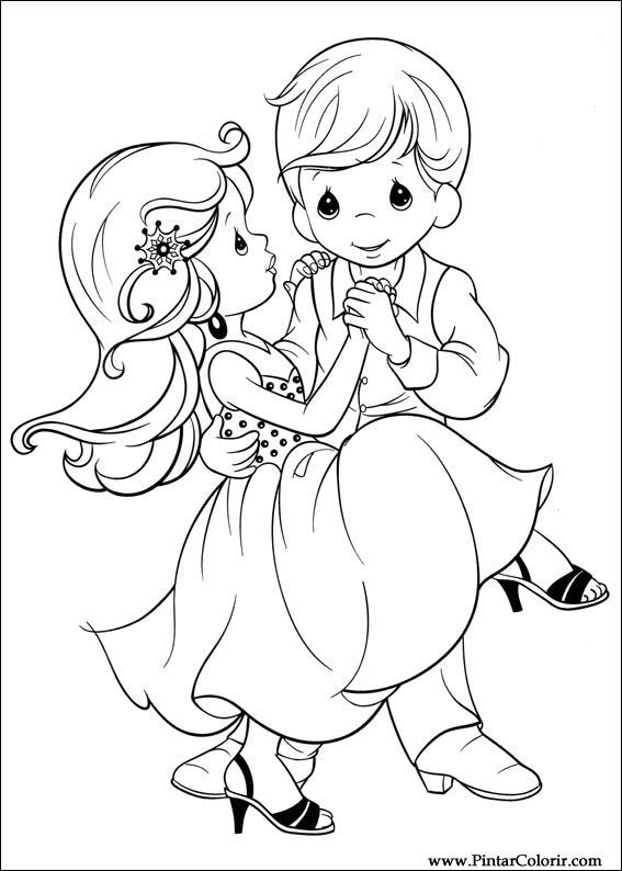 Dibujos para pintar y Color Precious Moments - Diseño de impresión 008 Dibujos para pintar y Color Precious Moments - Diseño de impresión 008