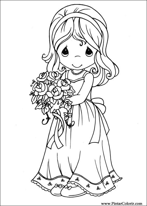Dibujos para pintar y Color Precious Moments - Diseño de impresión 028 Dibujos para pintar y Color Precious Moments - Diseño de impresión 028