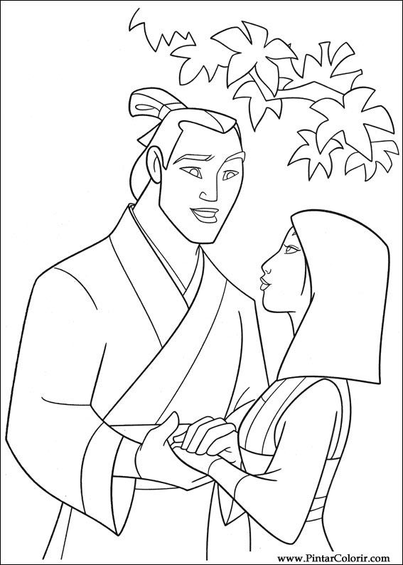pintar colorir mulan 003