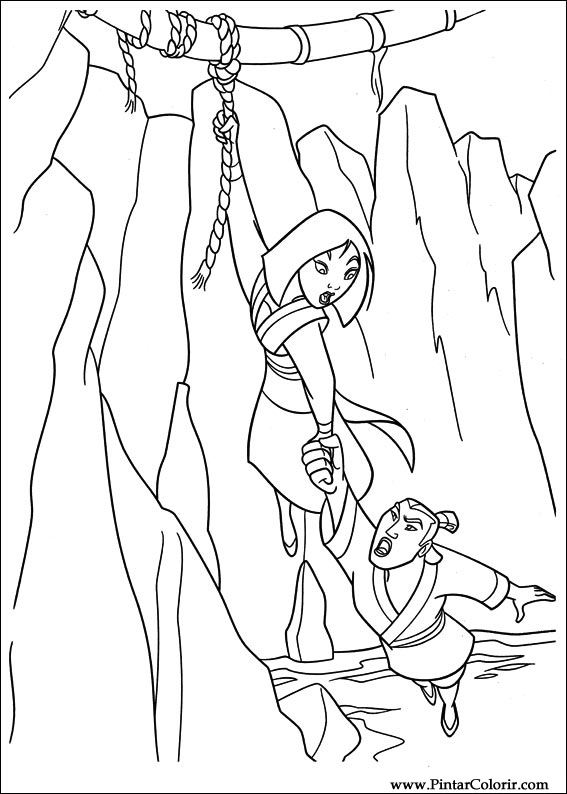 Dibujos para pintar y Color Mulan - Diseño de impresión 026