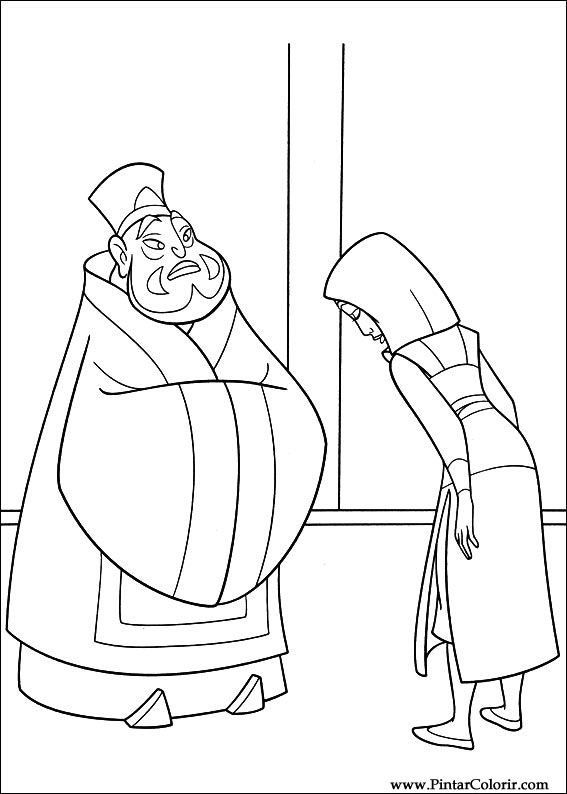 Dibujos para pintar y Color Mulan - Diseño de impresión 029