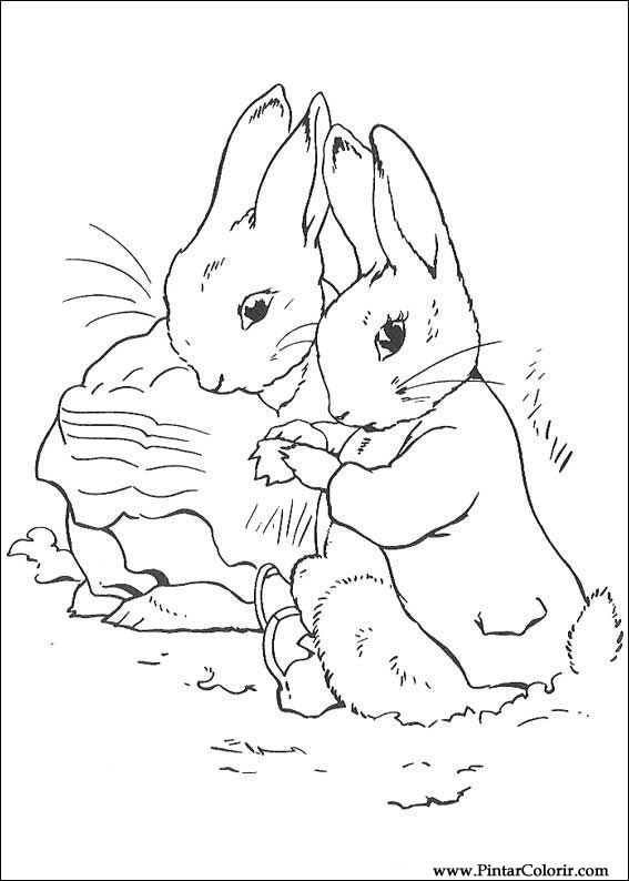 Drawings To Paint & Colour Peter Rabbit - Print Design 013