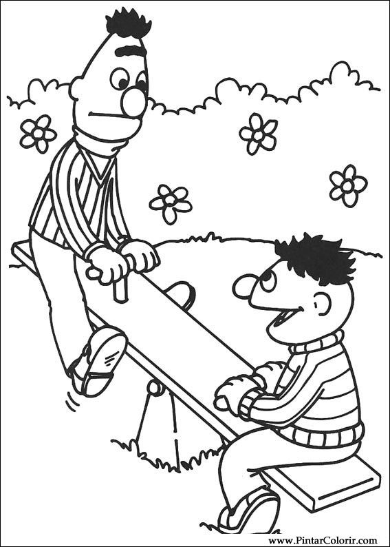 Desenhos Para Pintar e Colorir Rua Sesamo Imprimir