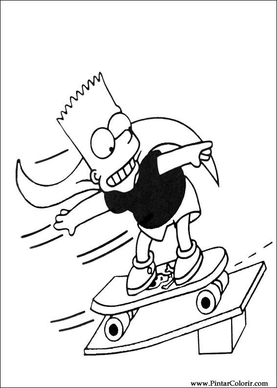 Drawings To Paint & Colour Simpsons - Print Design 004