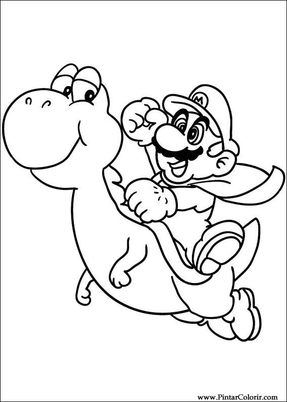 Dessins à peindre et couleur Super Mario Bros  Imprimer Conception 019