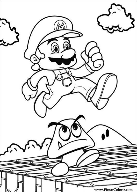 Dessins à peindre et couleur Super Mario Bros Imprimer pintar colorir super mario bros 027