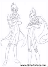 Drawings To Paint & Colour Winx Club - Print Design 014